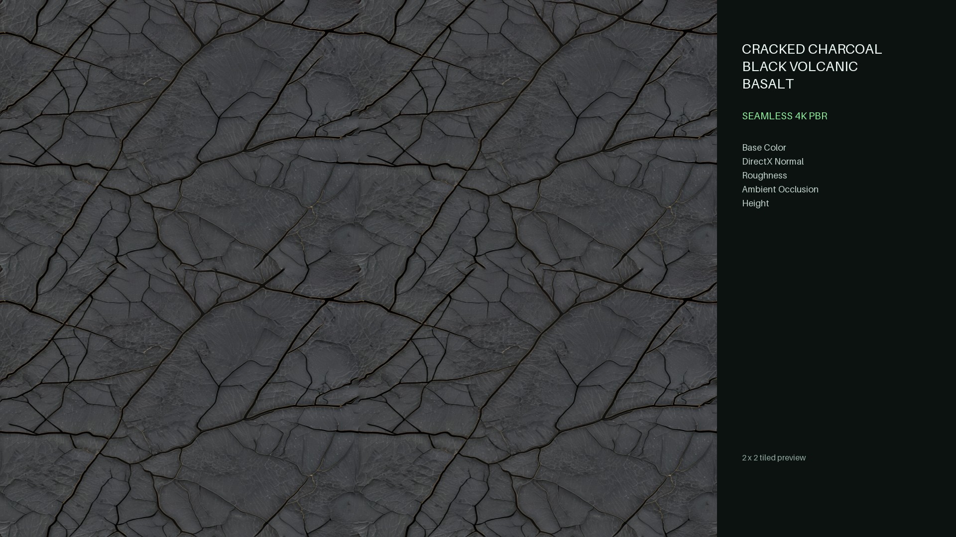 Cracked Charcoal Basalt seamless material preview
